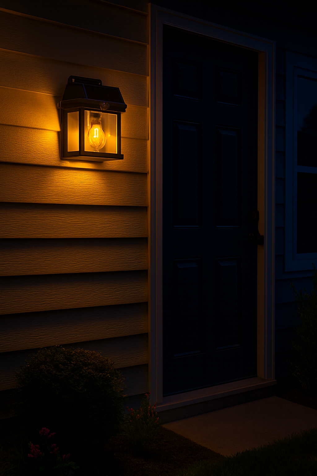 Foco Solar de Pared 1 Ampolleta Led Vintage