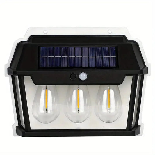 Foco Solar de Pared 3 Ampolletas Led Vintage